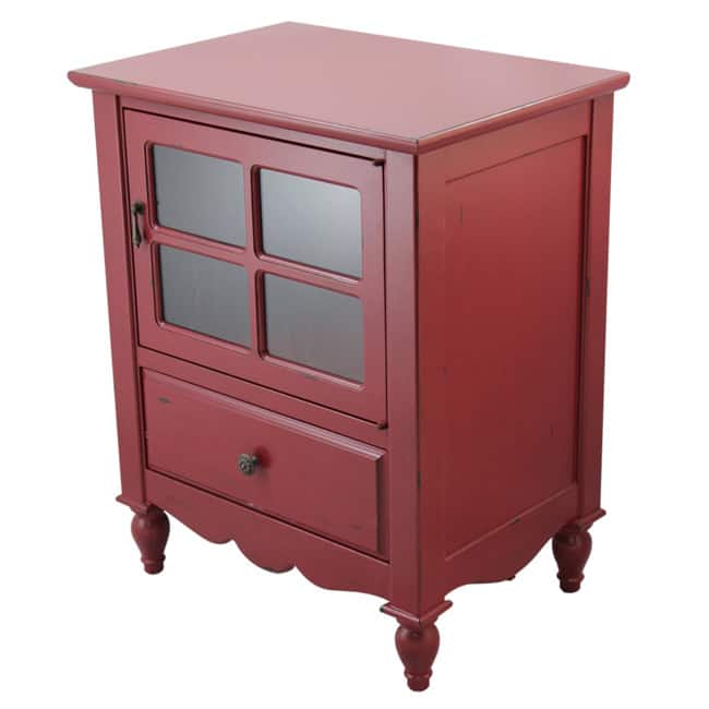 Heather Ann Glass Panel Door, 1-drawer Accent Cabinet