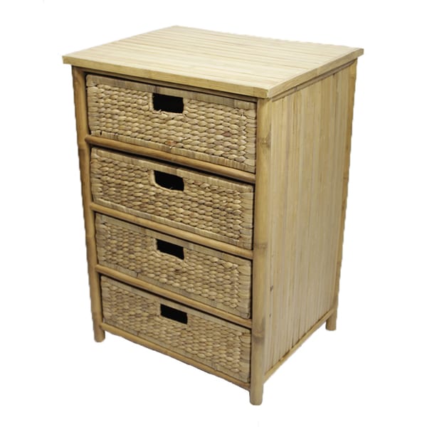 Heather Ann 4-drawer Water Hycinth and Bamboo Cabinet