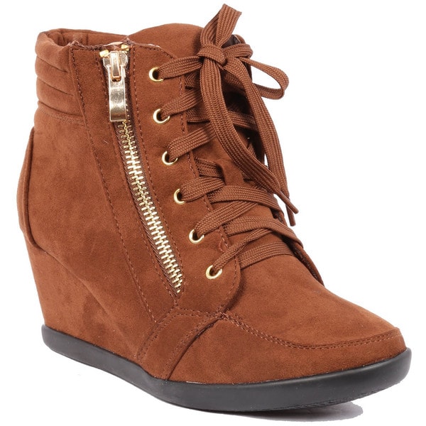 Shop Women's Peggy-56 Suede Lace-Up Wedge Sneakers - Free Shipping On ...