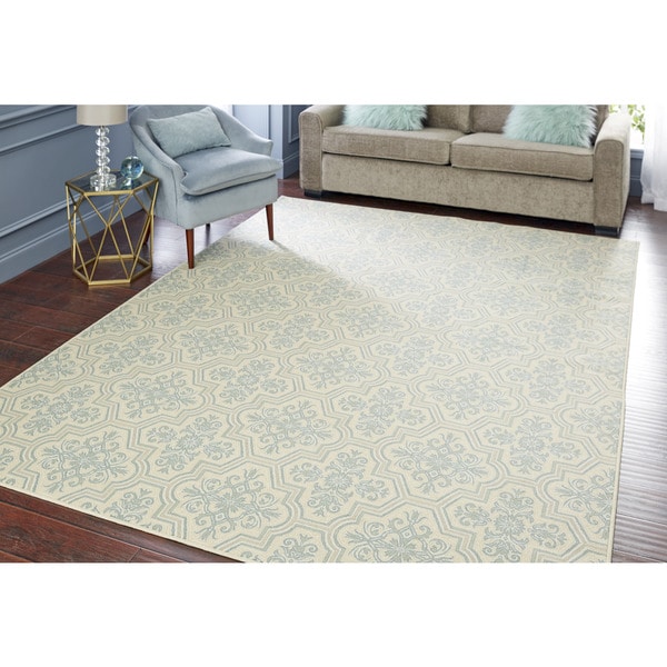 Mohawk Home Woodbridge Modesto Blue Area Rug (7'6 x 10')