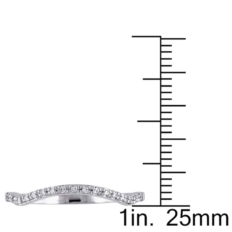 Miadora 10k White Gold Diamond Accent Contour Anniversary-style Stackable Wedding Band (G-H, I1-I2)