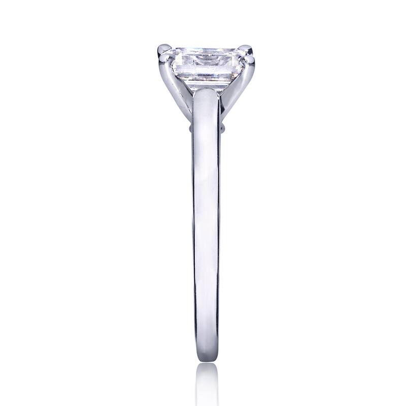 Annello by Kobelli White Gold 1ct. Solitaire Emerald-cut Moissanite Bridal Set