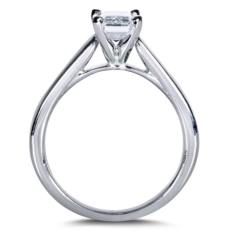 Annello by Kobelli White Gold 1ct. Solitaire Emerald-cut Moissanite Bridal Set