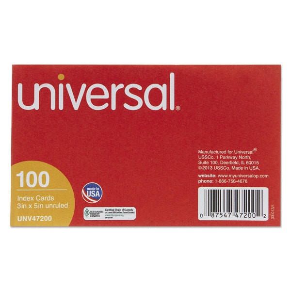 Universal White Unruled Index Cards (20 Packs of 100)   17218415