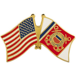 United States And Coast Guard Flag Pin