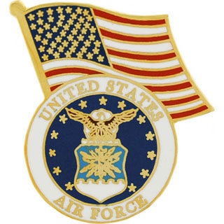 United States Air Force Logo With US Flag Pin