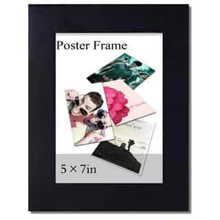 Adeco Decorative Black Wood Wall Hanging 5-inch x 7-inch Poster/ Picture/ Photo Frame