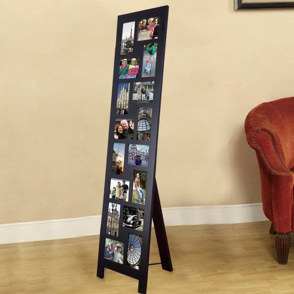 Adeco Black Wood Floor-standing Easel Picture Photo Frame 