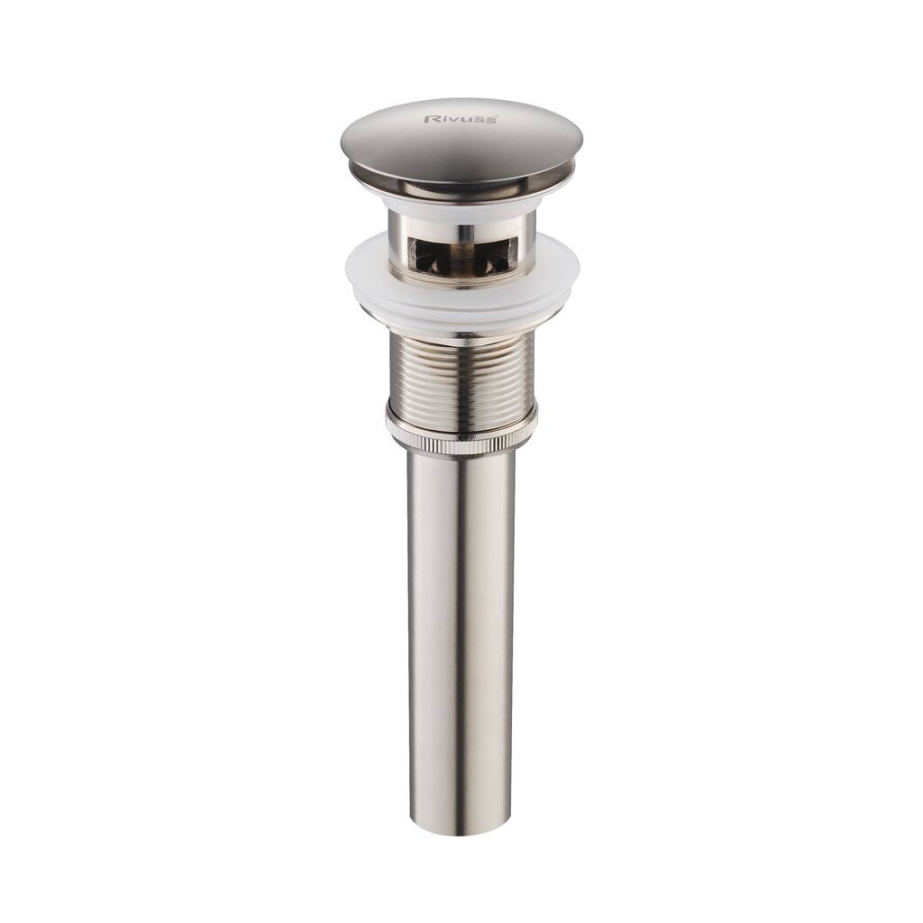 Rivuss Brushed Nickel Solid Brass Pop-up Drain with Overflow