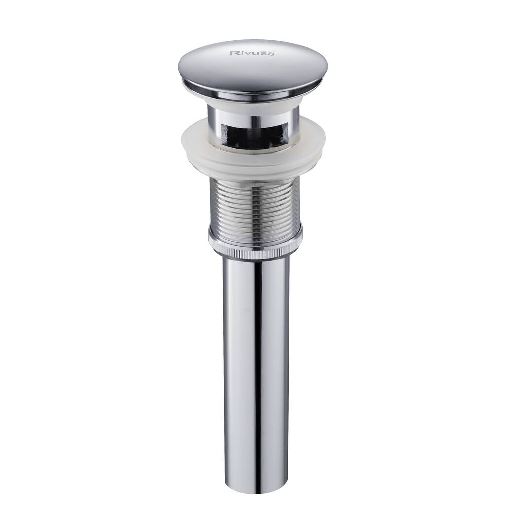 Rivuss Chrome Solid Brass Pop-up Drain with Overflow