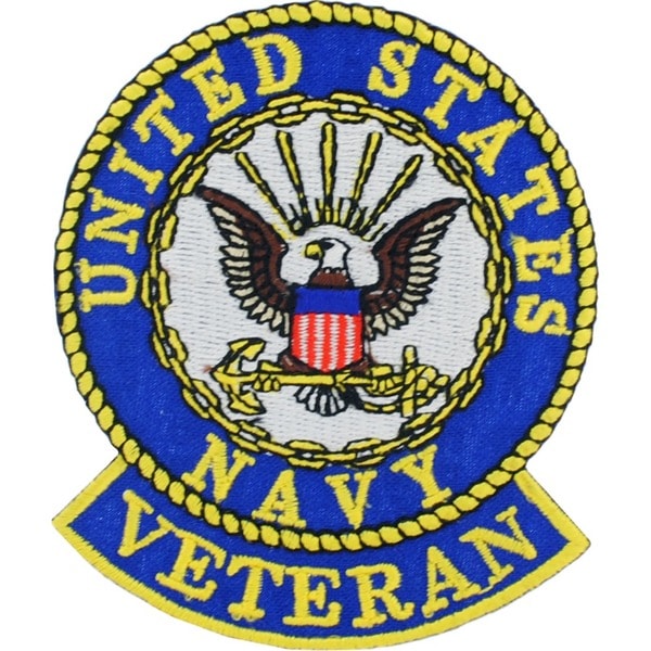 Download US Navy Veteran Round Logo Patch - Overstock - 10075042