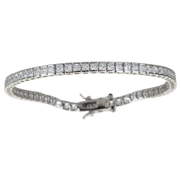 Decadence Sterling Silver Princess Cut Cubic Zirconia Tennis Decadence Sterling Silver Princess Cut Cubic Zirconia Tennis Bracelet