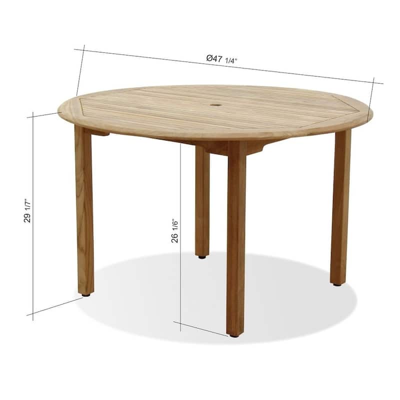 Amazonia Teak Luna 5-piece Round Patio Dining Set - 5 Piece