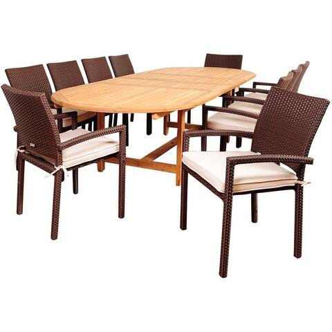 Amazonia 11 piece Teak Extendable Patio Dining Set with Cushions