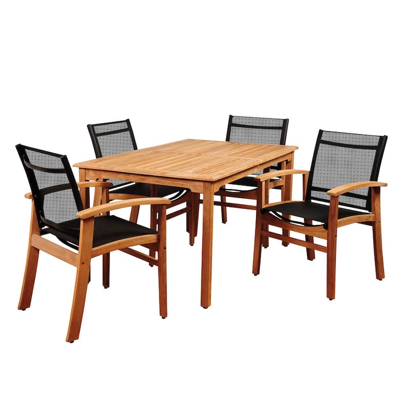 Amazonia Teak 5-piece Rectangular Patio Dining Set - 5 Piece Set
