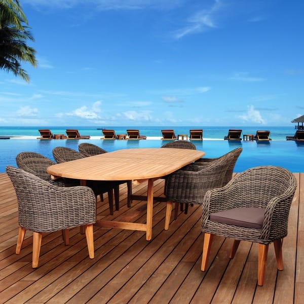 Sustainable Teak 9 Piece Patio Set