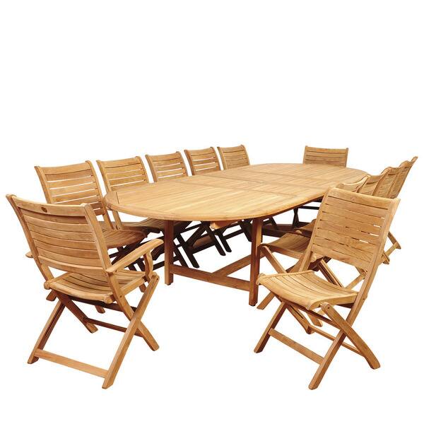 Shop Amazonia Teak Sessa 13 Piece Extendable Patio Dining Set On