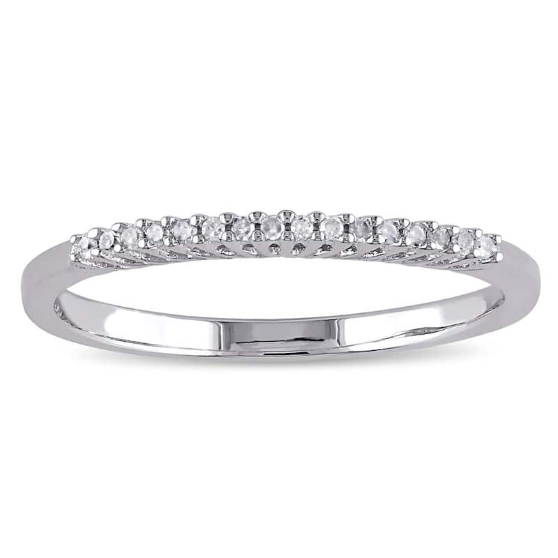 Miadora Sterling Silver Diamond Accent Wedding Band - 5