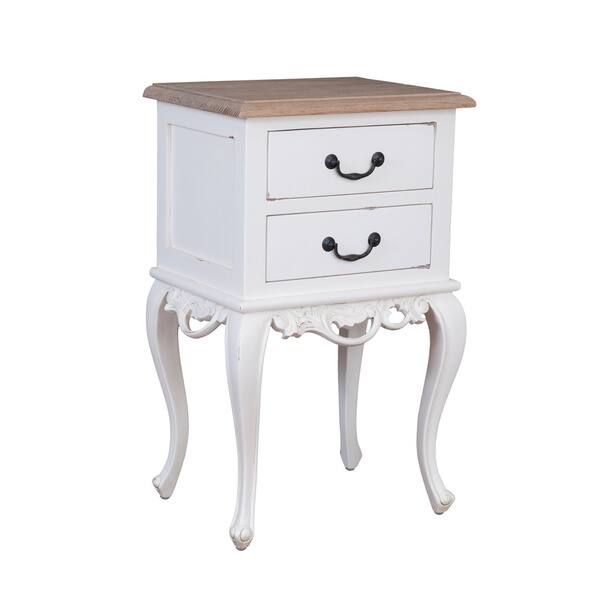 Decorative Franklin Rustic OffWhite Square Accent Table Overstock