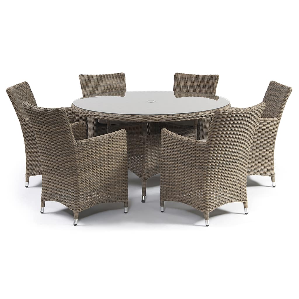 7-piece Causeway Rattan Dining Collection Natural Semi Round