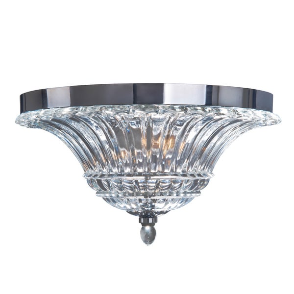 Elegant Designs 2-Light Glass Ceiling Light with Glacier ...