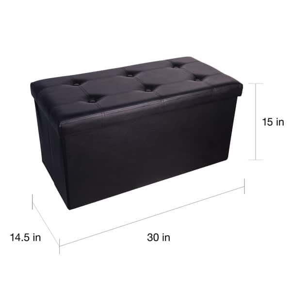 Danya B. Leatherette Entryway Shoe Storage Bench - Black/Black