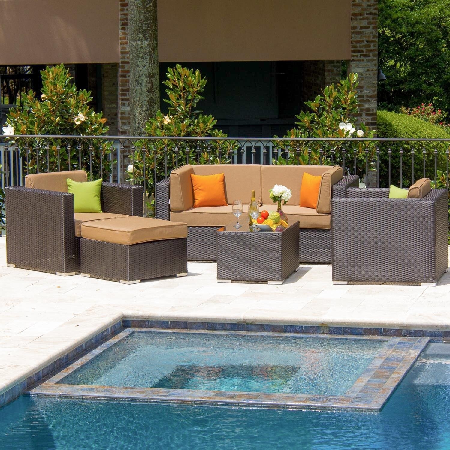 Shop Lakeview Outdoor Designs Resin Wicker Avery Island Patio 4 Person Conversation Set Overstock 10078103