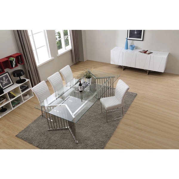 Modrest Chrysler Modern Glass Rectangular Dining Table  