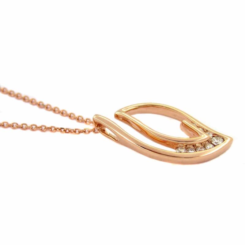 Kabella 14k Rose Gold 1/6ct TDW Diamond Accent Swirl Necklace