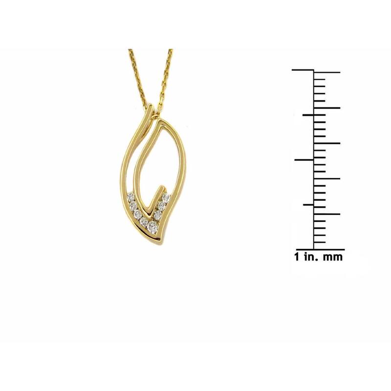 Kabella 14k Rose Gold 1/6ct TDW Diamond Accent Swirl Necklace