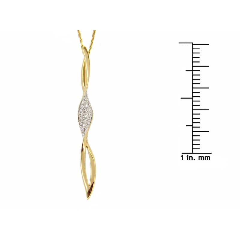 Kabella 14k Rose and Yellow Gold 1/6ct TDW Diamond Accent Swirl Necklace