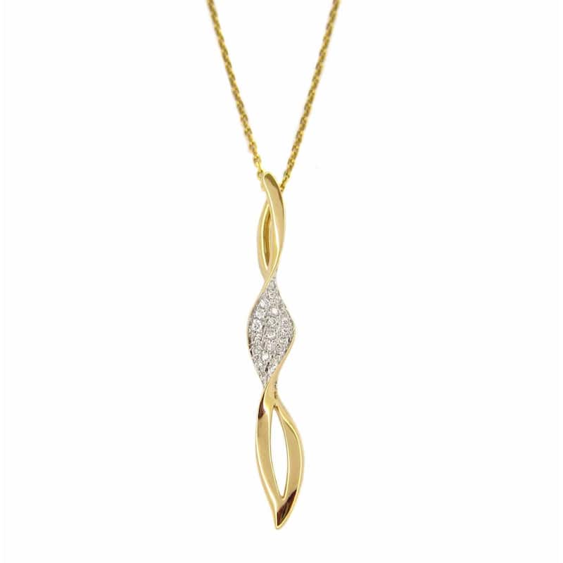 Kabella 14k Rose and Yellow Gold 1/6ct TDW Diamond Accent Swirl Necklace