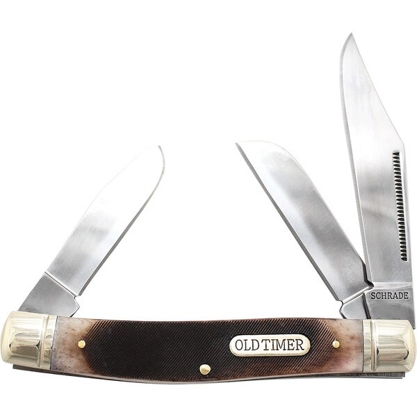 Old Timer Genuine Bone Senior Folding Pocket Knife