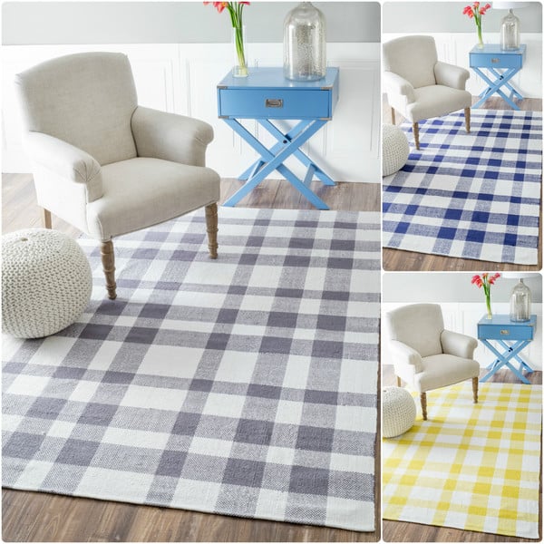 nuLOOM Handmade Flatweave Striped Cotton Rug (5' x 8') Overstock