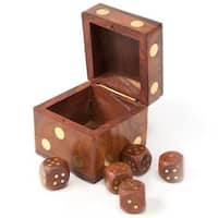 Handmade Rosewood Dice Box (India)