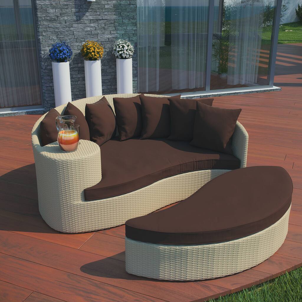 Taiji Outdoor Tan/ Brown Patio Daybed