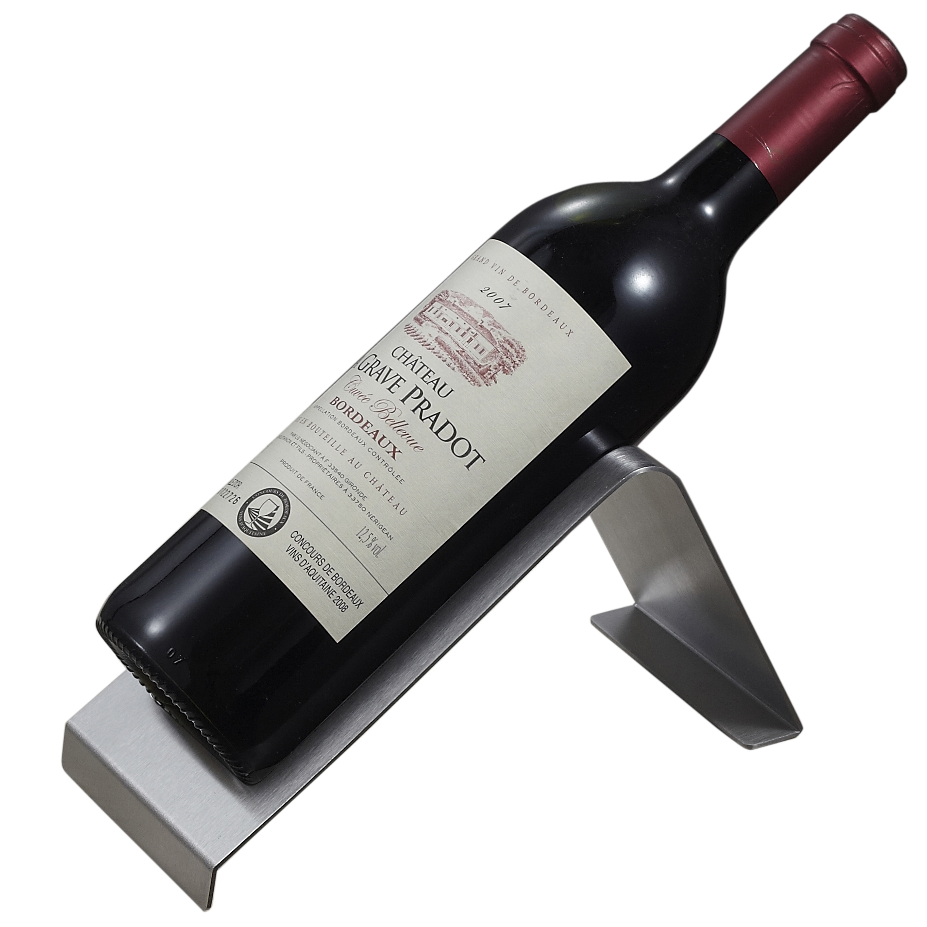 Visol Bailey Stainless Steel Table Top Wine Bottle Holder Bed