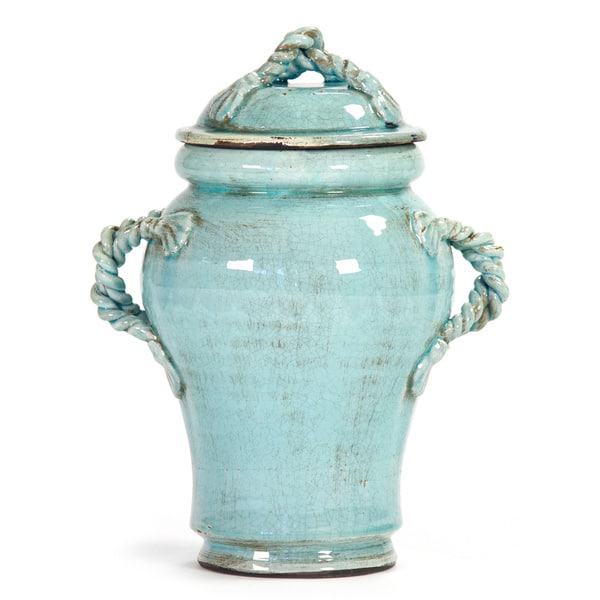 Shop Decorative Rope Like Handle Detail Ceramic Jar With Lid