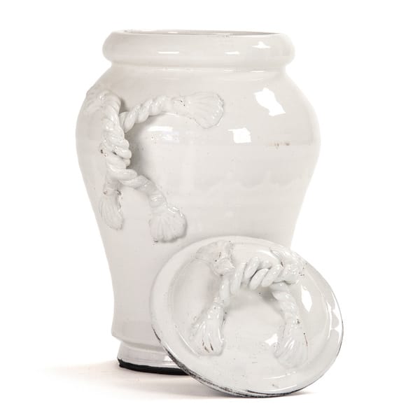 Shop Decorative Rope Like Handle Detail Ceramic Jar With Lid