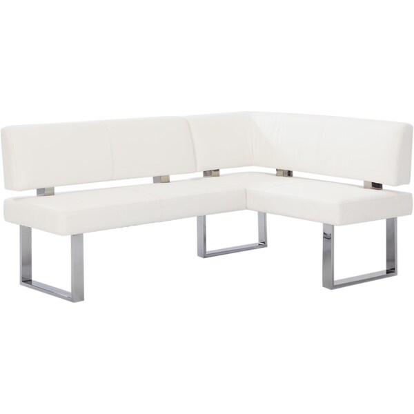 Shop Somette Leah White Nook Corner Dining Bench Overstock