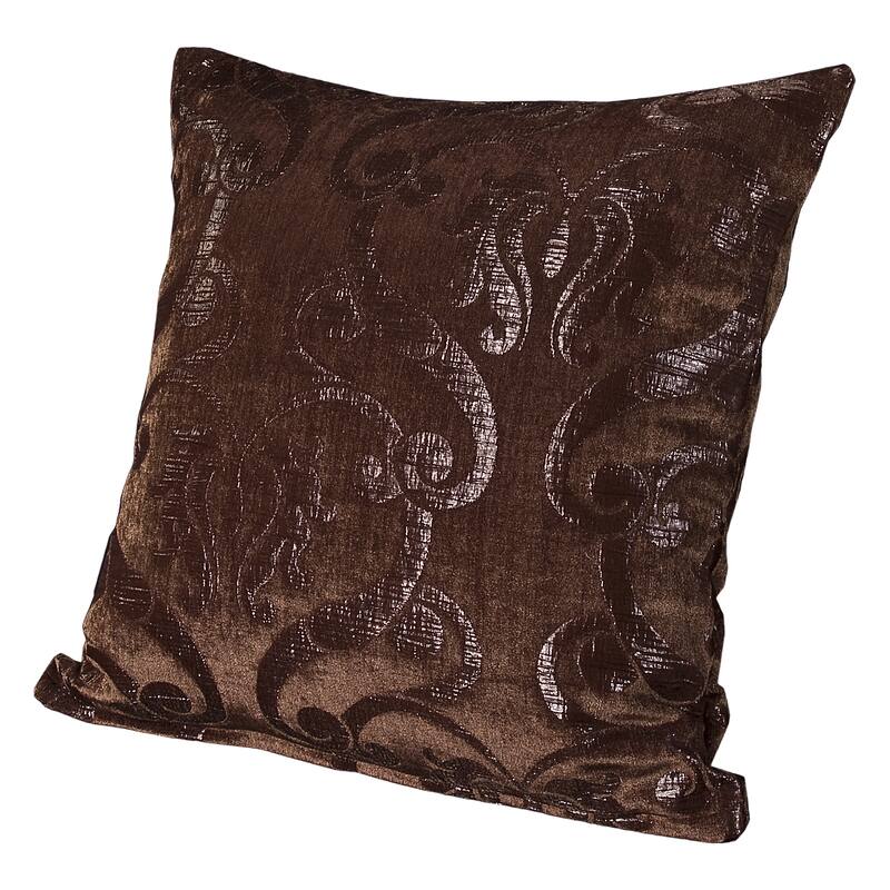 Casablanca Brown Damask Throw Pillow