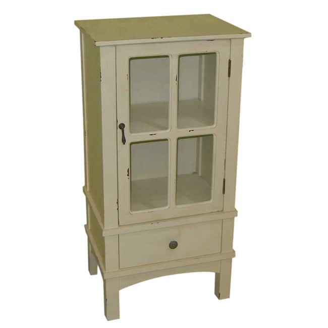 Heather Ann Single Glass Door, Single Drawer Accent Cabinet