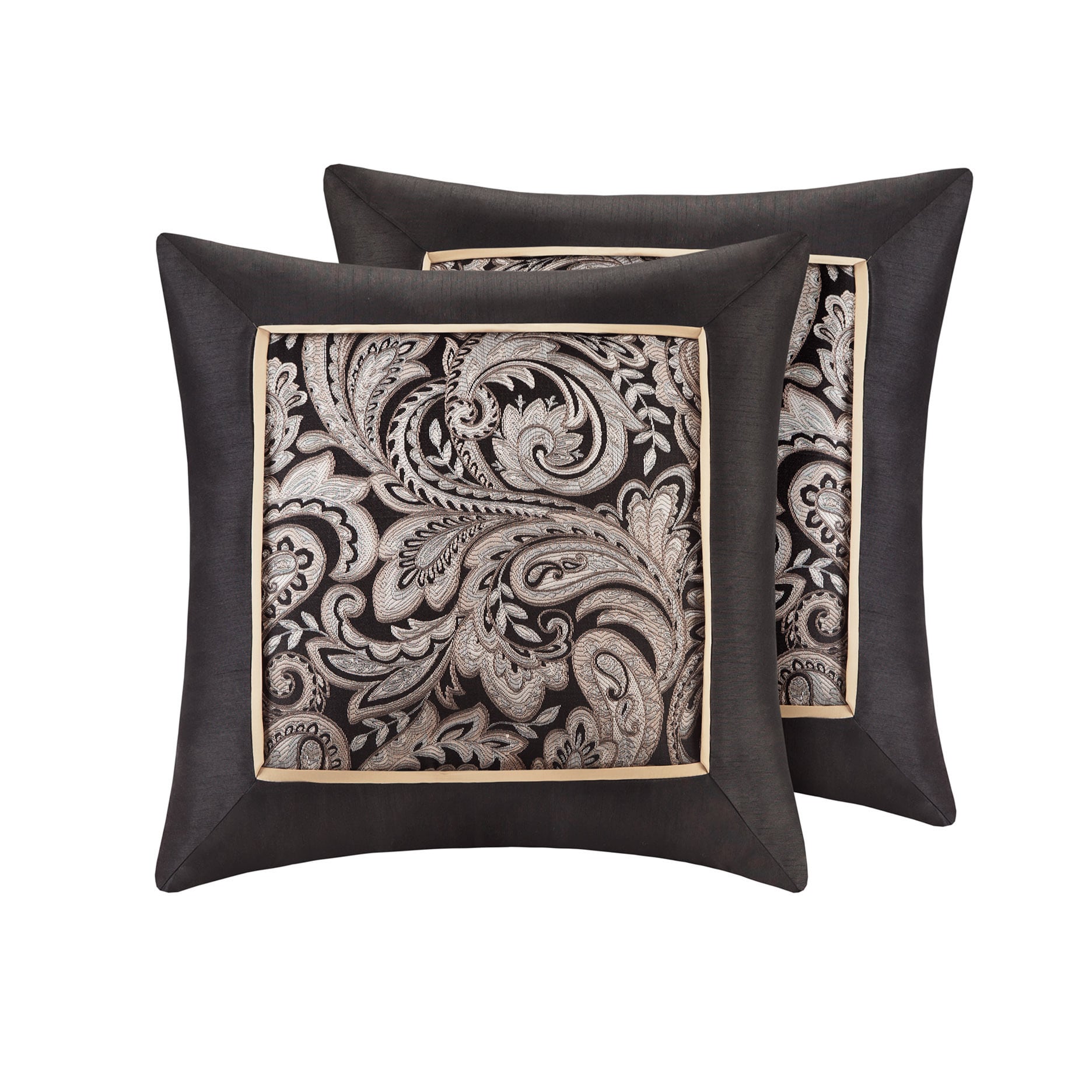 Shop Madison Park Wellington Black Jacquard Square 20inch Throw Pillow