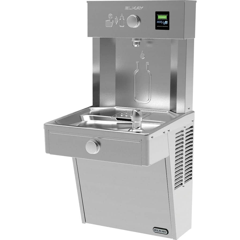 Elkay EZH2O Vandal-Resistant Bottle Filling Station & Single Cooler, Non-Filtered 8 GPH Stainless