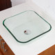 preview thumbnail 3 of 15, Transparent Square Tempered Glass Bathroom Vessel Sink withWaterfall Faucet Combo
