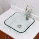 preview thumbnail 8 of 15, Transparent Square Tempered Glass Bathroom Vessel Sink withWaterfall Faucet Combo