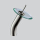 preview thumbnail 11 of 15, Transparent Square Tempered Glass Bathroom Vessel Sink withWaterfall Faucet Combo