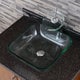 preview thumbnail 1 of 15, Transparent Square Tempered Glass Bathroom Vessel Sink withWaterfall Faucet Combo