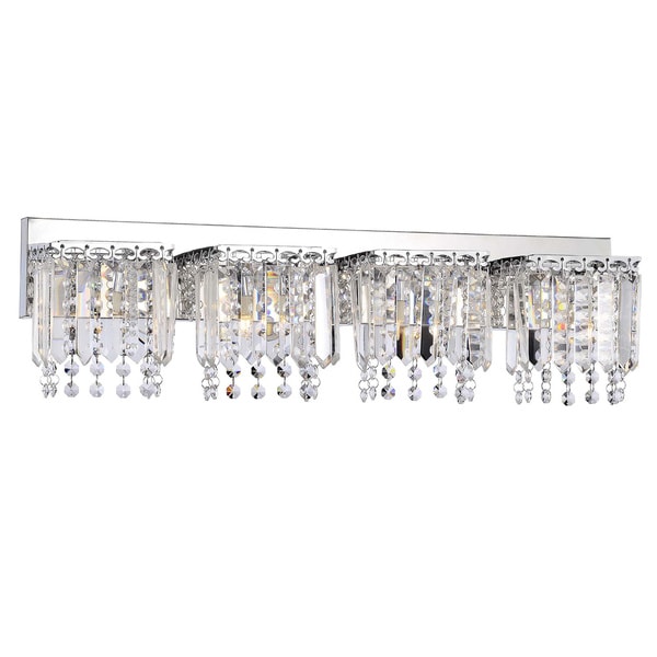 Evelyn 4-light Chrome Finish Crystal Strand Wall Sconce