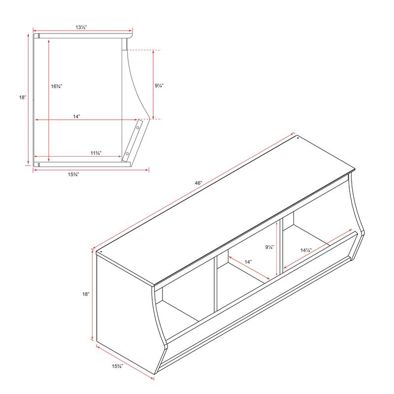 Stackable 3-bin Storage Cubby